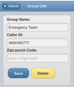 ZipLaunch Code Screen